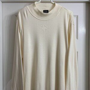Jacque & KoKo Women's Ivory Color Turtleneck Blouse, Size 22/24